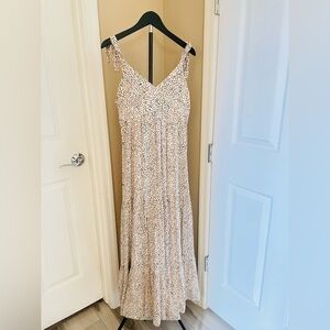 Express Polka Dot Maxi Dress~White, Black & Pink